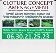 Clôture concept aménagement multiservice jardin, parc et espace vert (aménagement, entretien)